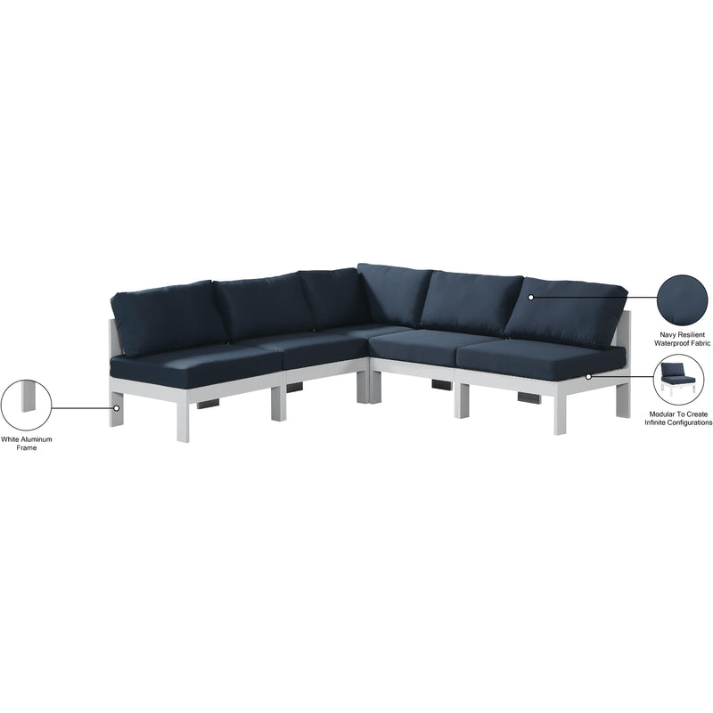 Meridian Nizuc Navy Water Resistant Fabric Outdoor Patio Modular Sectional IMAGE 9