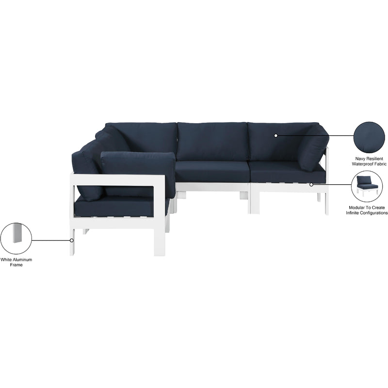 Meridian Nizuc Navy Water Resistant Fabric Outdoor Patio Modular Sectional IMAGE 8