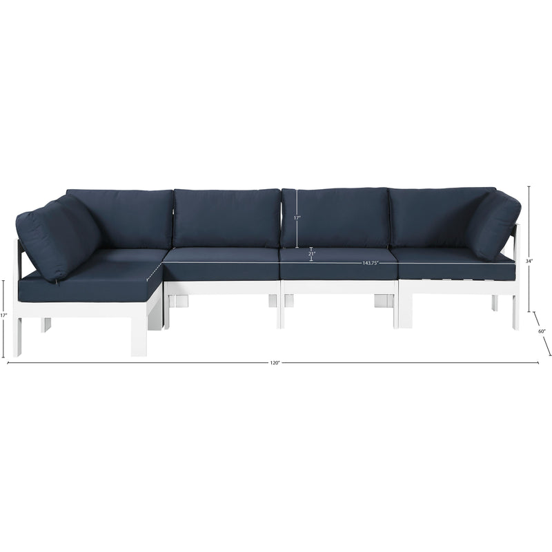 Meridian Nizuc Navy Water Resistant Fabric Outdoor Patio Modular Sectional IMAGE 11