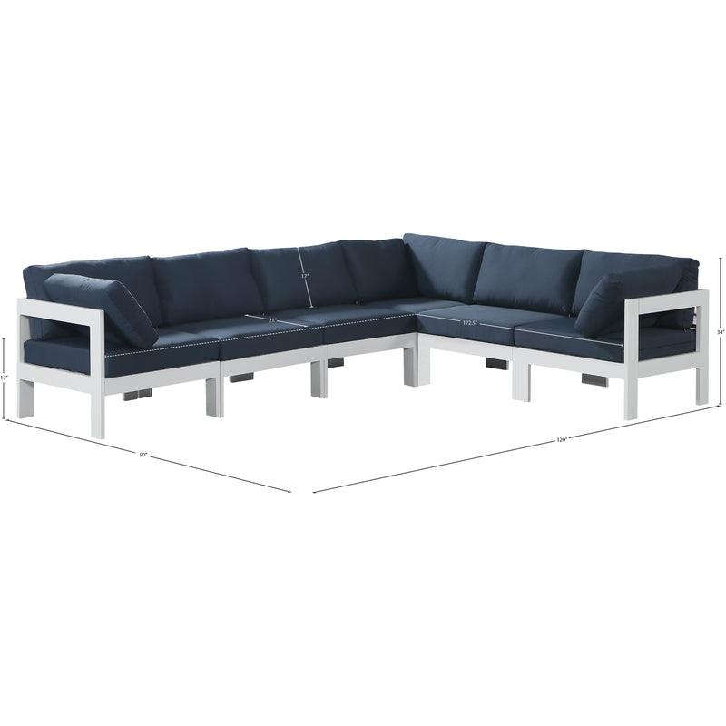 Meridian Nizuc Navy Water Resistant Fabric Outdoor Patio Modular Sectional IMAGE 8