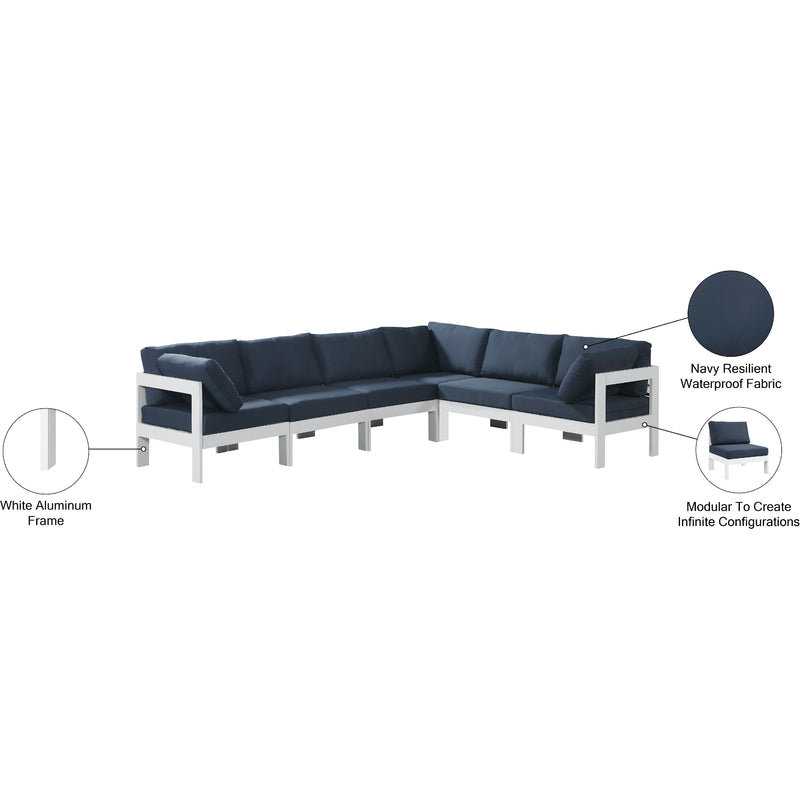 Meridian Nizuc Navy Water Resistant Fabric Outdoor Patio Modular Sectional IMAGE 9