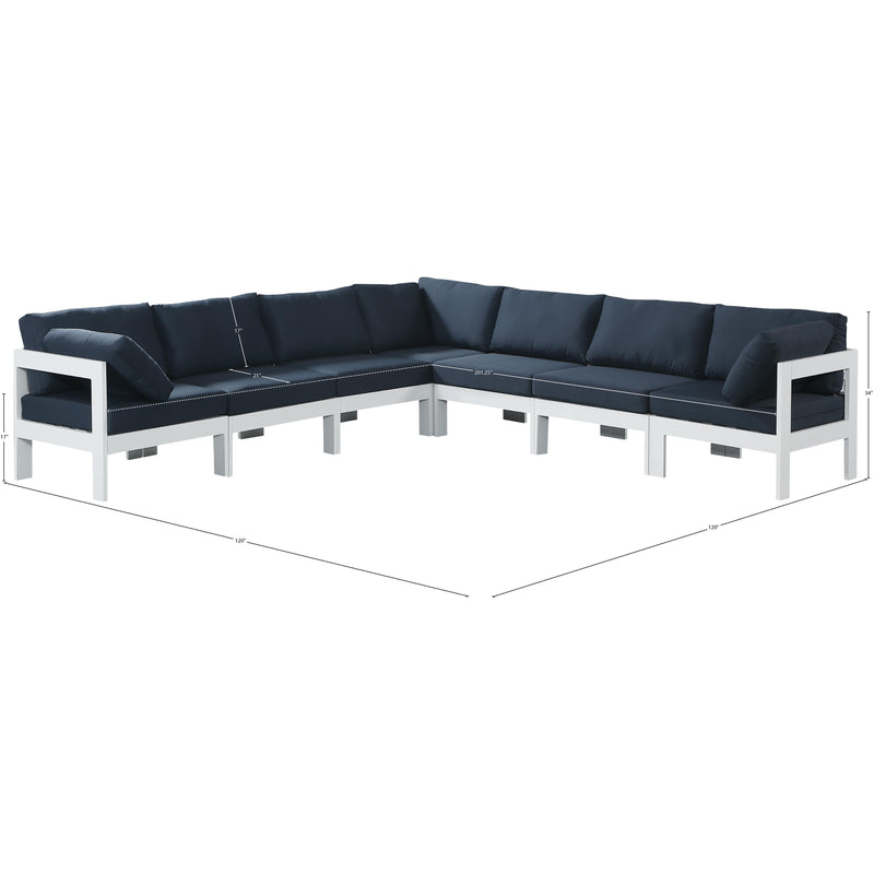 Meridian Nizuc Navy Water Resistant Fabric Outdoor Patio Modular Sectional IMAGE 8