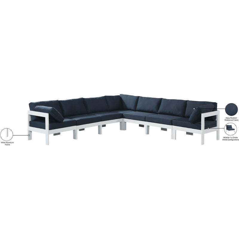 Meridian Nizuc Navy Water Resistant Fabric Outdoor Patio Modular Sectional IMAGE 9