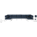 Meridian Nizuc Navy Water Resistant Fabric Outdoor Patio Modular Sectional IMAGE 8