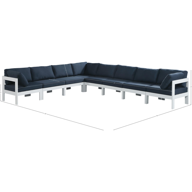 Meridian Nizuc Navy Water Resistant Fabric Outdoor Patio Modular Sectional IMAGE 8