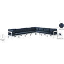 Meridian Nizuc Navy Water Resistant Fabric Outdoor Patio Modular Sectional IMAGE 9