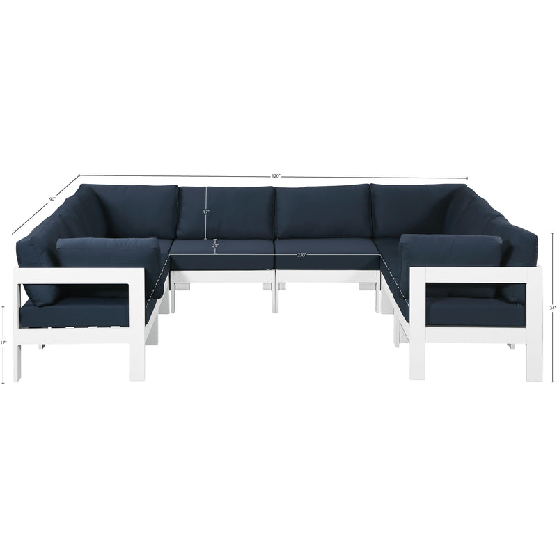 Meridian Nizuc Navy Water Resistant Fabric Outdoor Patio Modular Sectional IMAGE 7
