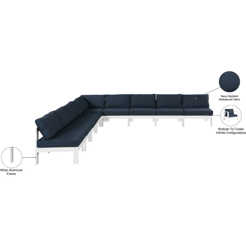 Meridian Nizuc Navy Water Resistant Fabric Outdoor Patio Modular Sectional IMAGE 8