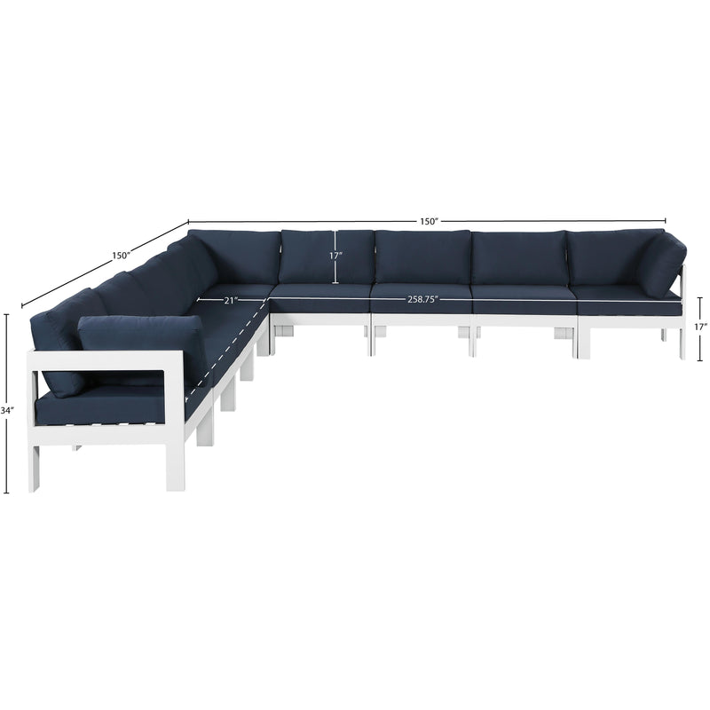 Meridian Nizuc Navy Water Resistant Fabric Outdoor Patio Modular Sectional IMAGE 7