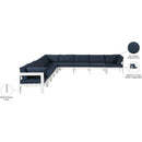 Meridian Nizuc Navy Water Resistant Fabric Outdoor Patio Modular Sectional IMAGE 8