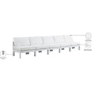 Meridian Nizuc White Water Resistant Fabric Outdoor Patio Modular Sofa IMAGE 9