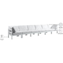 Meridian Nizuc White Water Resistant Fabric Outdoor Patio Modular Sofa IMAGE 9