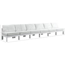 Meridian Nizuc White Water Resistant Fabric Outdoor Patio Modular Sofa IMAGE 8