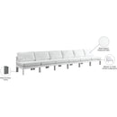Meridian Nizuc White Water Resistant Fabric Outdoor Patio Modular Sofa IMAGE 9