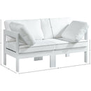 Meridian Nizuc White Water Resistant Fabric Outdoor Patio Modular Sofa IMAGE 8
