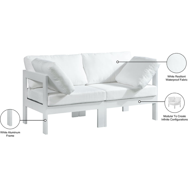 Meridian Nizuc White Water Resistant Fabric Outdoor Patio Modular Sofa IMAGE 9