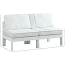 Meridian Nizuc White Water Resistant Fabric Outdoor Patio Modular Sofa IMAGE 8
