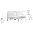 Meridian Nizuc White Water Resistant Fabric Outdoor Patio Modular Sofa IMAGE 9
