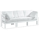 Meridian Nizuc White Water Resistant Fabric Outdoor Patio Modular Sofa IMAGE 8