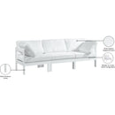 Meridian Nizuc White Water Resistant Fabric Outdoor Patio Modular Sofa IMAGE 9