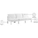 Meridian Nizuc White Water Resistant Fabric Outdoor Patio Modular Sofa IMAGE 9