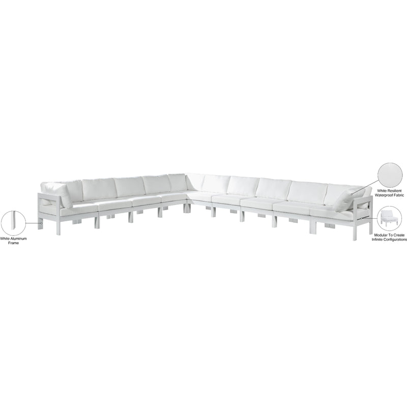 Meridian Nizuc White Water Resistant Fabric Outdoor Patio Modular Sectional IMAGE 9