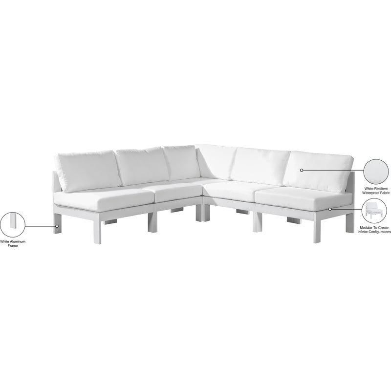 Meridian Nizuc White Water Resistant Fabric Outdoor Patio Modular Sectional IMAGE 9