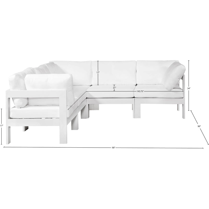 Meridian Nizuc White Water Resistant Fabric Outdoor Patio Modular Sectional IMAGE 7