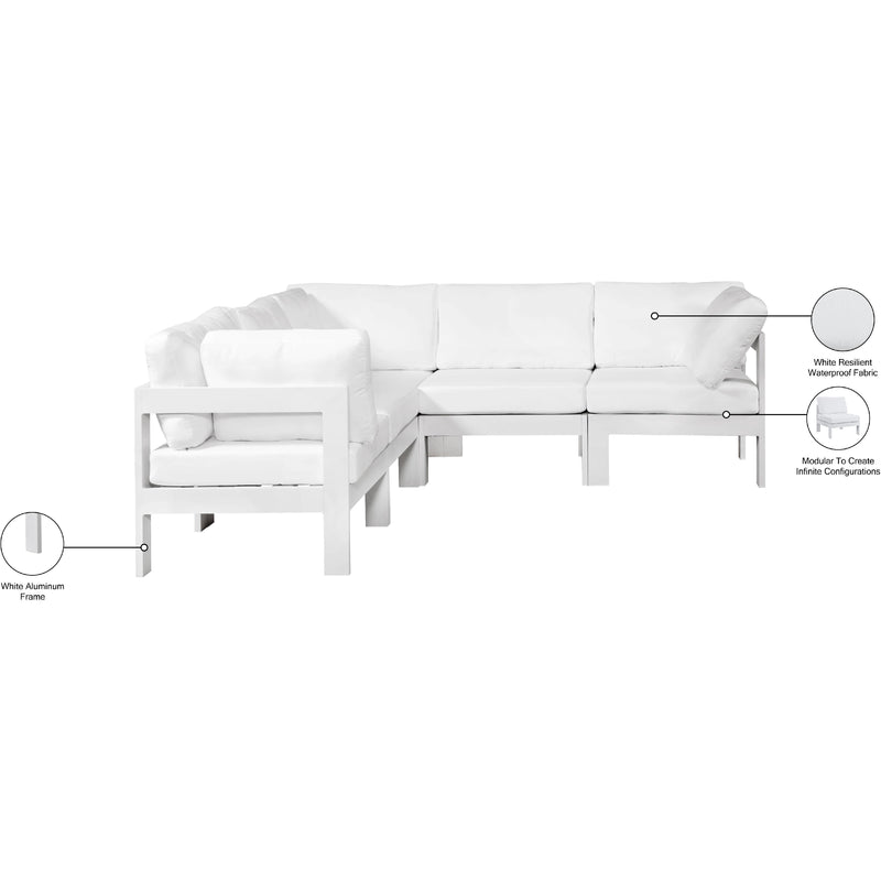 Meridian Nizuc White Water Resistant Fabric Outdoor Patio Modular Sectional IMAGE 8