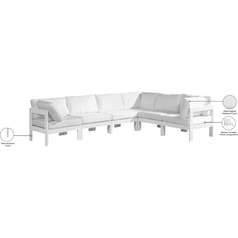 Meridian Nizuc White Water Resistant Fabric Outdoor Patio Modular Sectional IMAGE 9