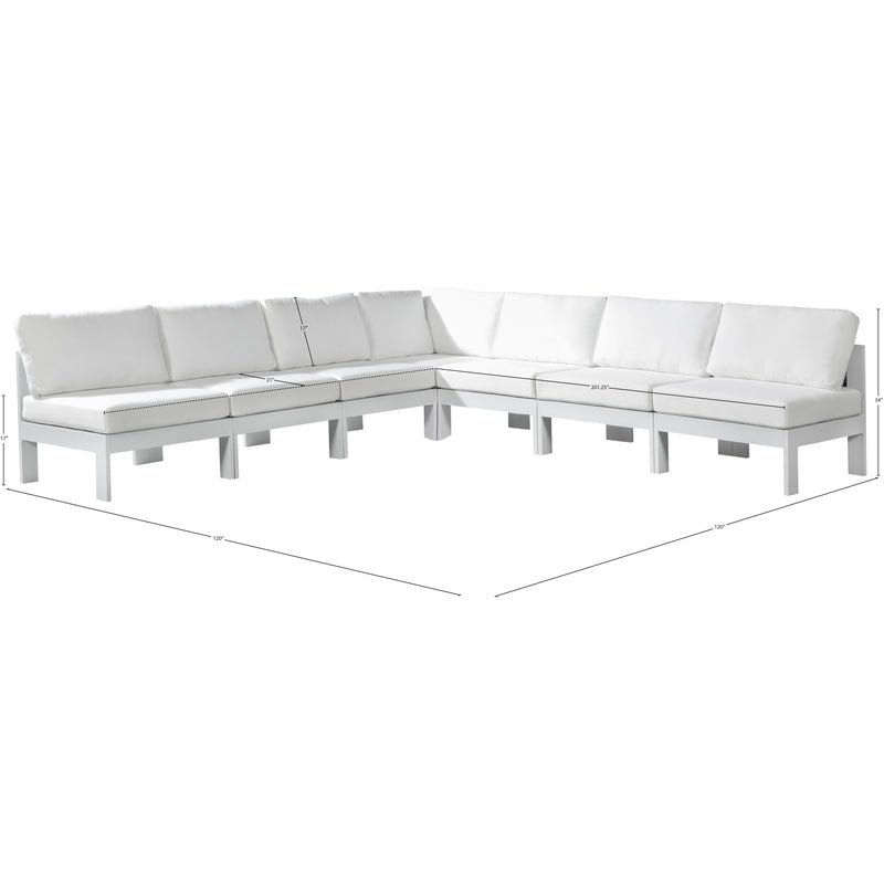 Meridian Nizuc White Water Resistant Fabric Outdoor Patio Modular Sectional IMAGE 8