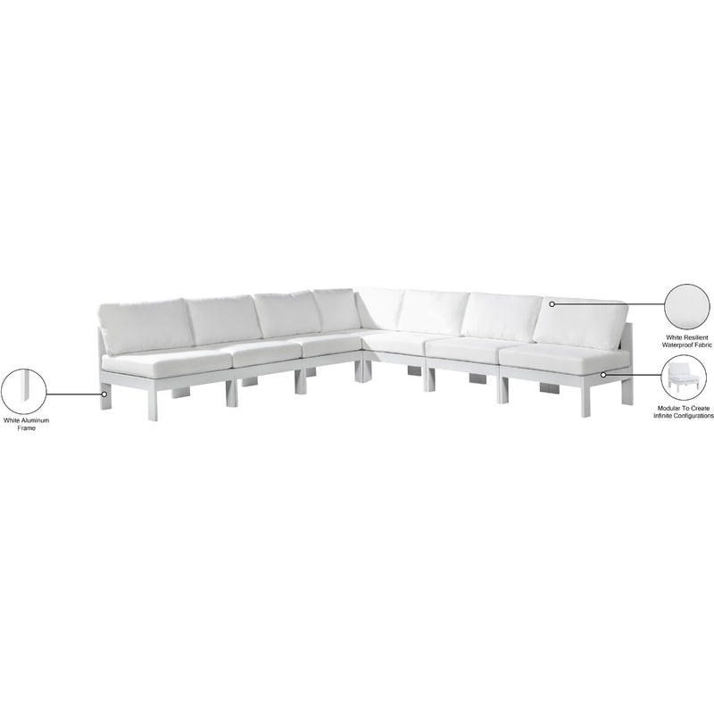 Meridian Nizuc White Water Resistant Fabric Outdoor Patio Modular Sectional IMAGE 9