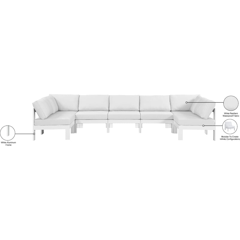 Meridian Nizuc White Water Resistant Fabric Outdoor Patio Modular Sectional IMAGE 8