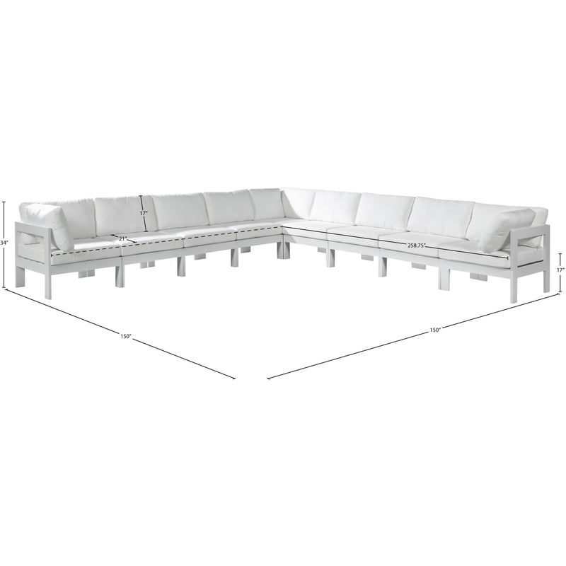 Meridian Nizuc White Water Resistant Fabric Outdoor Patio Modular Sectional IMAGE 8