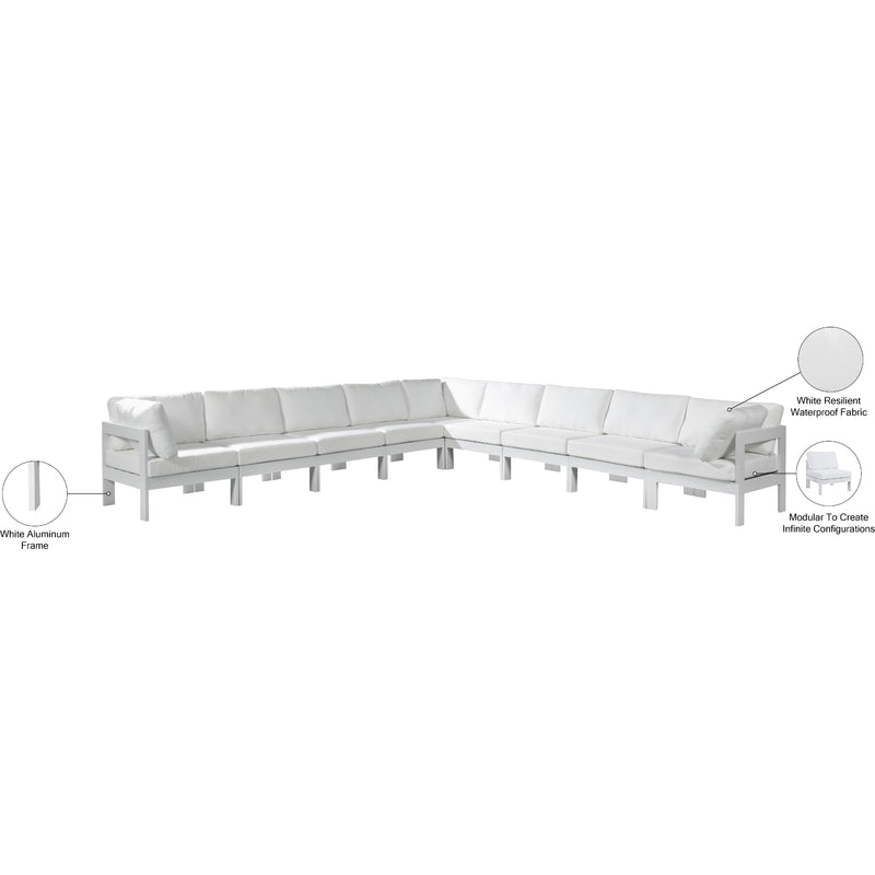 Meridian Nizuc White Water Resistant Fabric Outdoor Patio Modular Sectional IMAGE 9