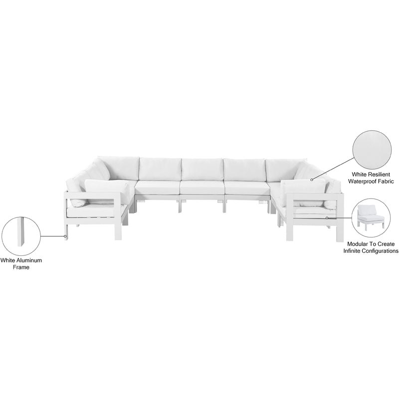 Meridian Nizuc White Water Resistant Fabric Outdoor Patio Modular Sectional IMAGE 8