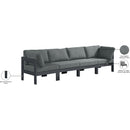 Meridian Nizuc Grey Water Resistant Fabric Outdoor Patio Modular Sofa IMAGE 9