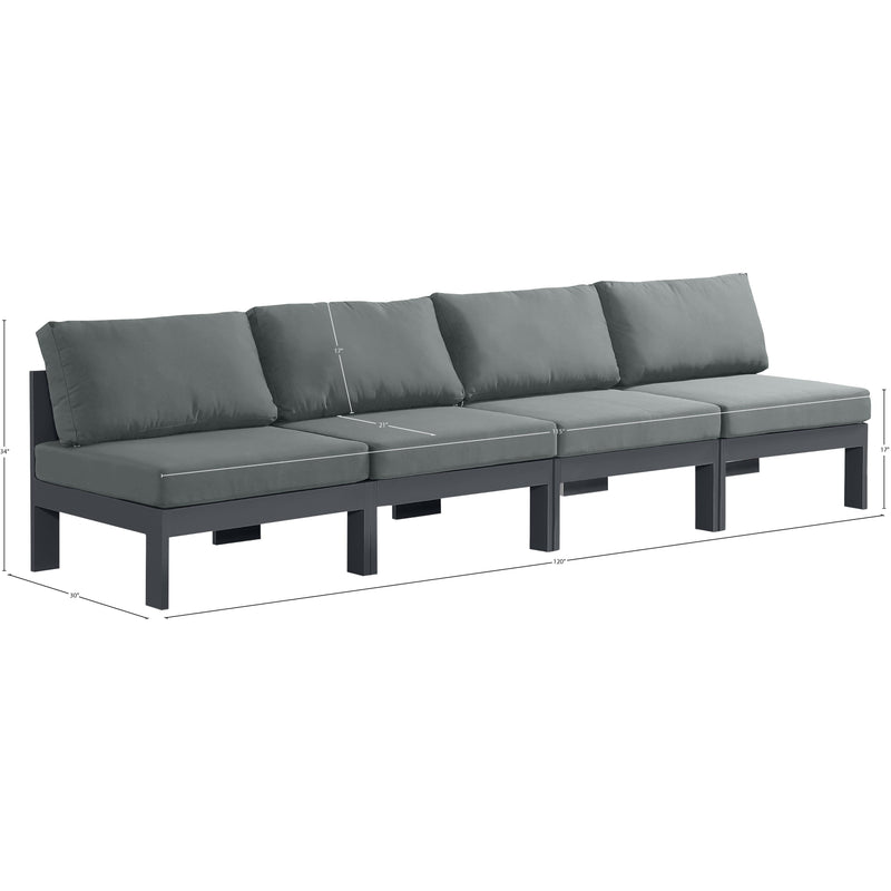 Meridian Nizuc Grey Water Resistant Fabric Outdoor Patio Modular Sofa IMAGE 8