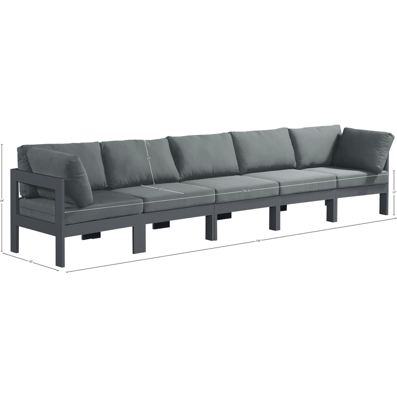 Meridian Nizuc Grey Water Resistant Fabric Outdoor Patio Modular Sofa IMAGE 8