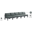 Meridian Nizuc Grey Water Resistant Fabric Outdoor Patio Modular Sofa IMAGE 9