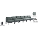 Meridian Nizuc Grey Water Resistant Fabric Outdoor Patio Modular Sofa IMAGE 9