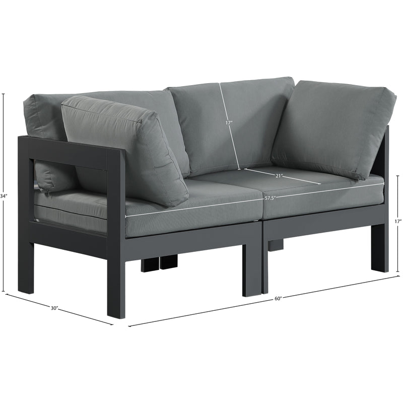 Meridian Nizuc Grey Water Resistant Fabric Outdoor Patio Modular Sofa IMAGE 7