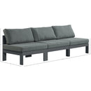 Meridian Nizuc Grey Water Resistant Fabric Outdoor Patio Modular Sofa IMAGE 8