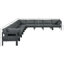 Meridian Nizuc Grey Water Resistant Fabric Outdoor Patio Modular Sectional IMAGE 7