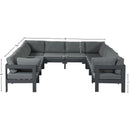 Meridian Nizuc Grey Water Resistant Fabric Outdoor Patio Modular Sectional IMAGE 7