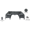 Meridian Nizuc Grey Water Resistant Fabric Outdoor Patio Modular Sectional IMAGE 8