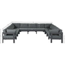 Meridian Nizuc Grey Water Resistant Fabric Outdoor Patio Modular Sectional IMAGE 7