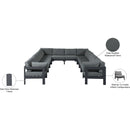 Meridian Nizuc Grey Water Resistant Fabric Outdoor Patio Modular Sectional IMAGE 8