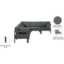 Meridian Nizuc Grey Water Resistant Fabric Outdoor Patio Modular Sectional IMAGE 8