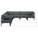 Meridian Nizuc Grey Water Resistant Fabric Outdoor Patio Modular Sectional IMAGE 7